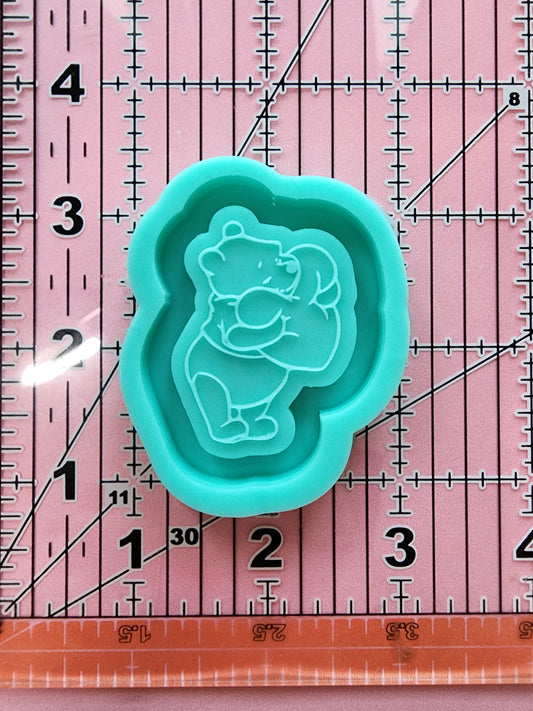 Bear Valentine's Day Heart Grippy Silicone Mold 2"