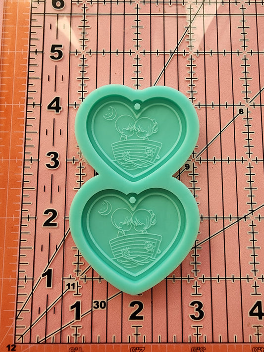 Valentine's Day Couples Heart Earrings Silicone Mold