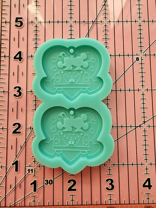 Valentine's Day Couples Heart Earrings Silicone Mold