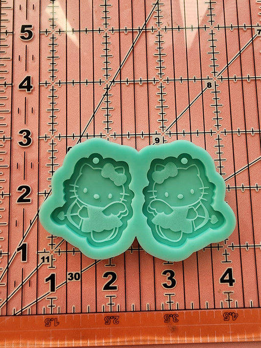 Valentine's Day Cupid Cat Earrings Silicone Mold