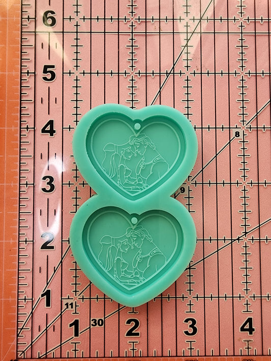 Valentine's Day Couples Heart Earrings Silicone Mold