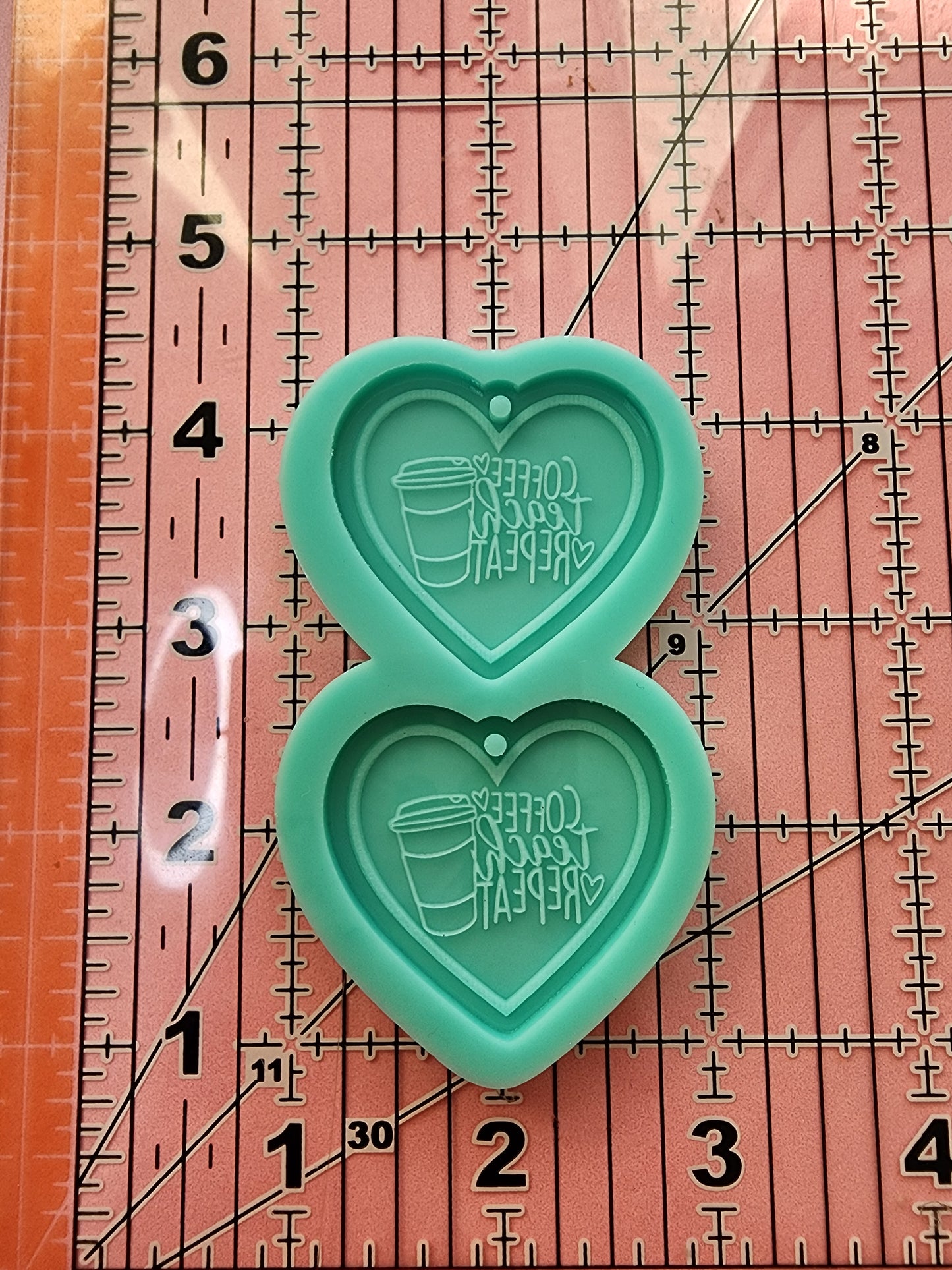 Teavher Heart Earrings Silicone Mold