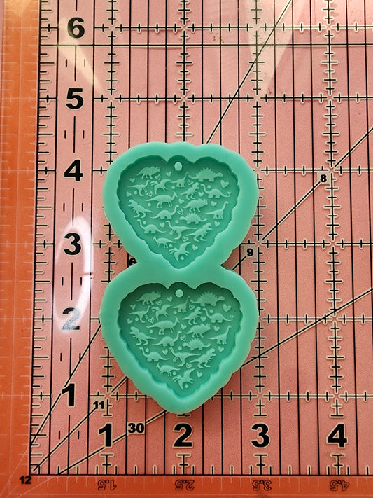 Dino Heart Earrings Silicone Mold