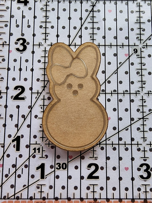 Easter Bunny w/ Bow Acrylic Blank